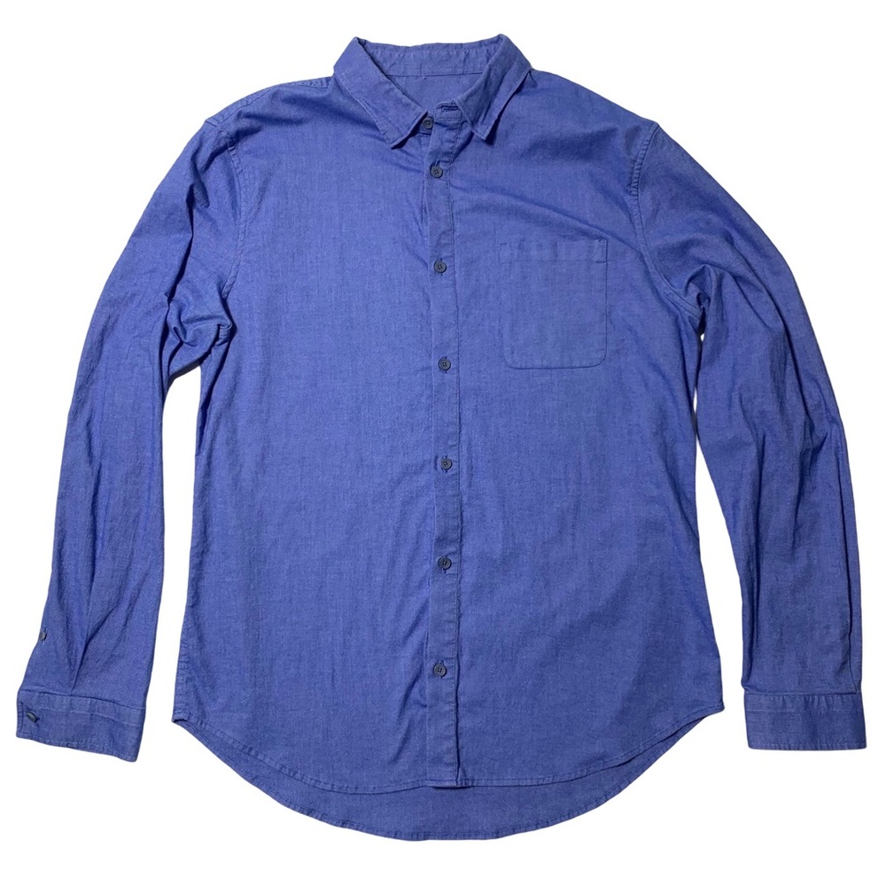Lululemon Athletica Blue Button Down Long Sleeve Shirt Mens Size XL